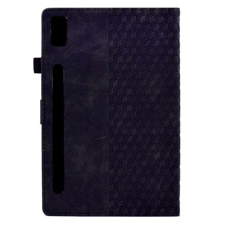 For Lenovo Tab P11 Pro Gen 2 Rhombus Embossed Leather Tablet Case(Black)