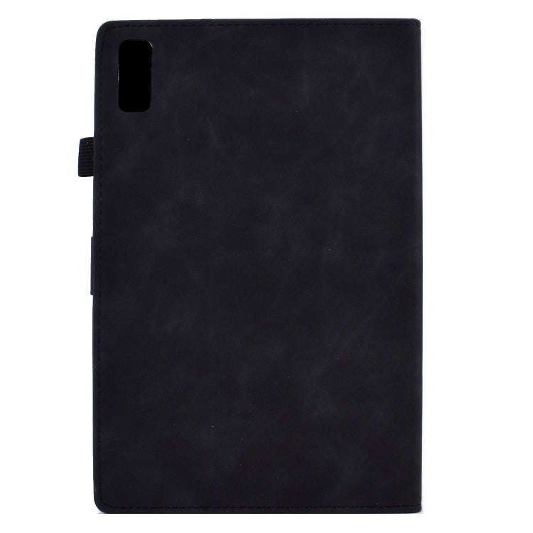 For Lenovo Tab M9 Peony Butterfly Embossed Leather Tablet Case(Black)