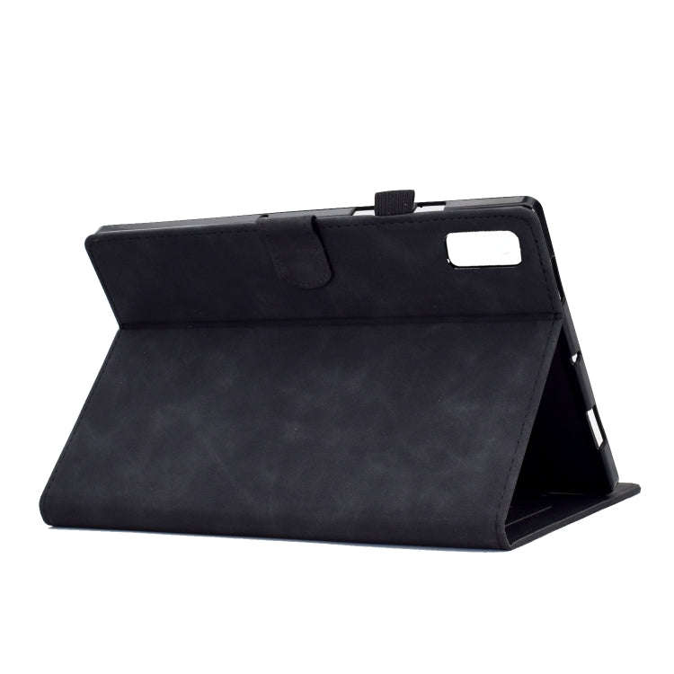 For Lenovo Tab M9 Peony Butterfly Embossed Leather Tablet Case(Black)
