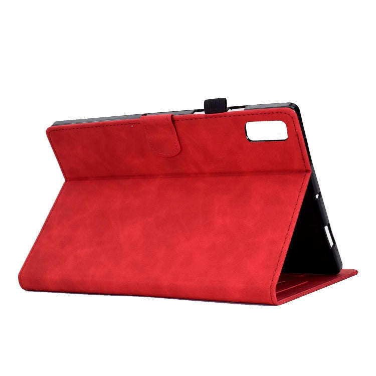 For Lenovo Tab M9 Peony Butterfly Embossed Leather Tablet Case(Red)