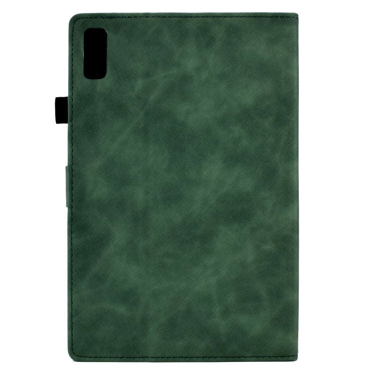 For Lenovo Tab M9 Peony Butterfly Embossed Leather Tablet Case(Green)
