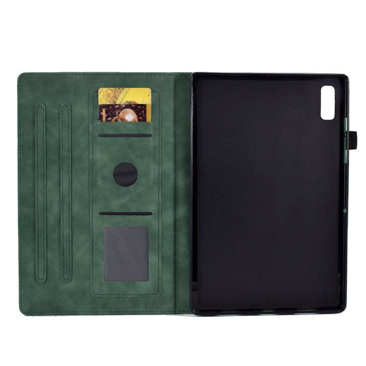 For Lenovo Tab M9 Peony Butterfly Embossed Leather Tablet Case(Green)