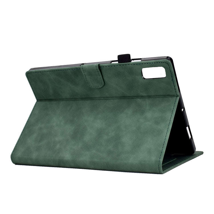 For Lenovo Tab M9 Peony Butterfly Embossed Leather Tablet Case(Green)