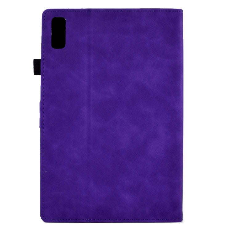 For Lenovo Tab P11 Gen 2 Peony Butterfly Embossed Leather Tablet Case(Purple)