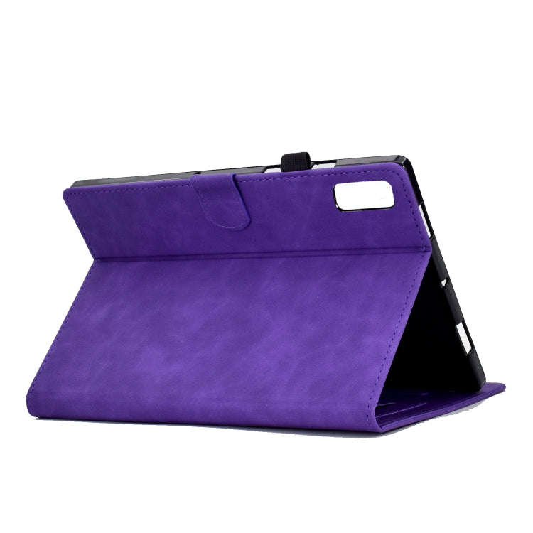 For Lenovo Tab P11 Gen 2 Peony Butterfly Embossed Leather Tablet Case(Purple)