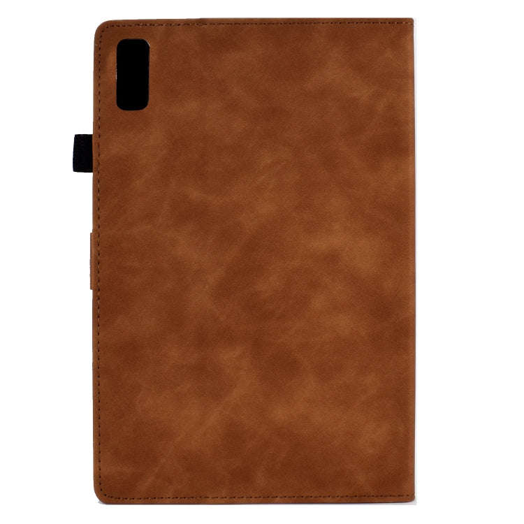 For Lenovo Tab P11 Gen 2 Peony Butterfly Embossed Leather Tablet Case(Brown)