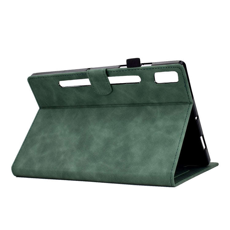 For Lenovo Tab P11 Pro Gen 2 Peony Butterfly Embossed Leather Tablet Case(Green)