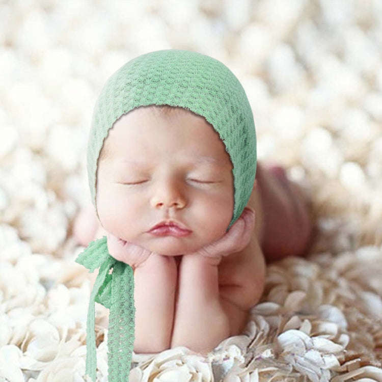 Elastic Fabric Newborn Baby Cute Cap with Strap(Grey)