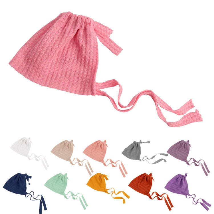 Elastic Fabric Newborn Baby Cute Cap with Strap(Yellow)