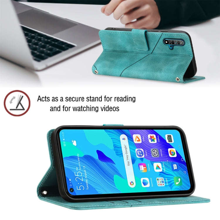 For Huawei nova 5T / Honor 20 Skin-feel Embossed Leather Phone Case(Green)