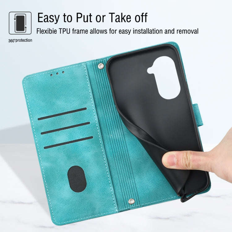For Huawei nova 10 Skin-feel Embossed Leather Phone Case(Green)