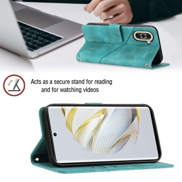 For Huawei nova 10 Skin-feel Embossed Leather Phone Case(Green)