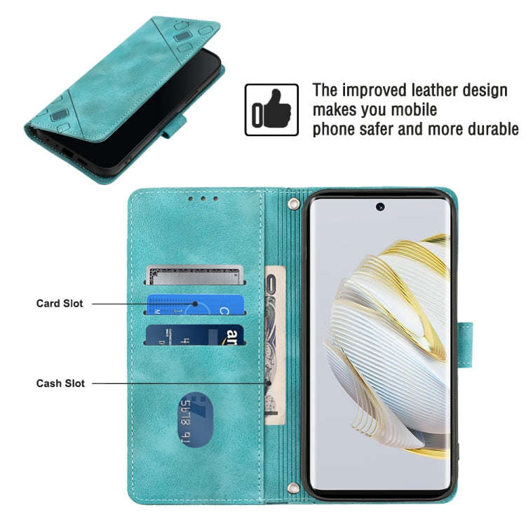 For Huawei nova 10 Skin-feel Embossed Leather Phone Case(Green)