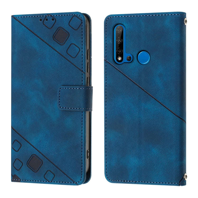 For Huawei P20 lite 2019 / nova 5i Skin-feel Embossed Leather Phone Case(Blue)