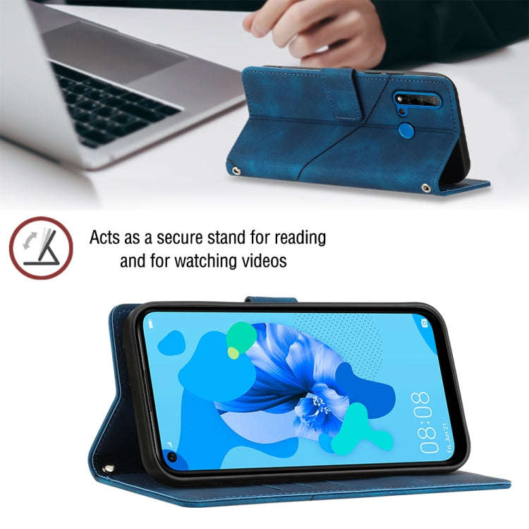 For Huawei P20 lite 2019 / nova 5i Skin-feel Embossed Leather Phone Case(Blue)