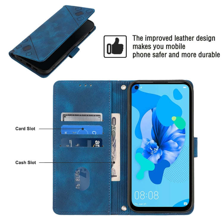 For Huawei P20 lite 2019 / nova 5i Skin-feel Embossed Leather Phone Case(Blue)