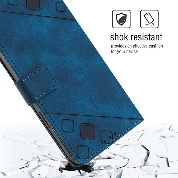 For Huawei P20 lite 2019 / nova 5i Skin-feel Embossed Leather Phone Case(Blue)