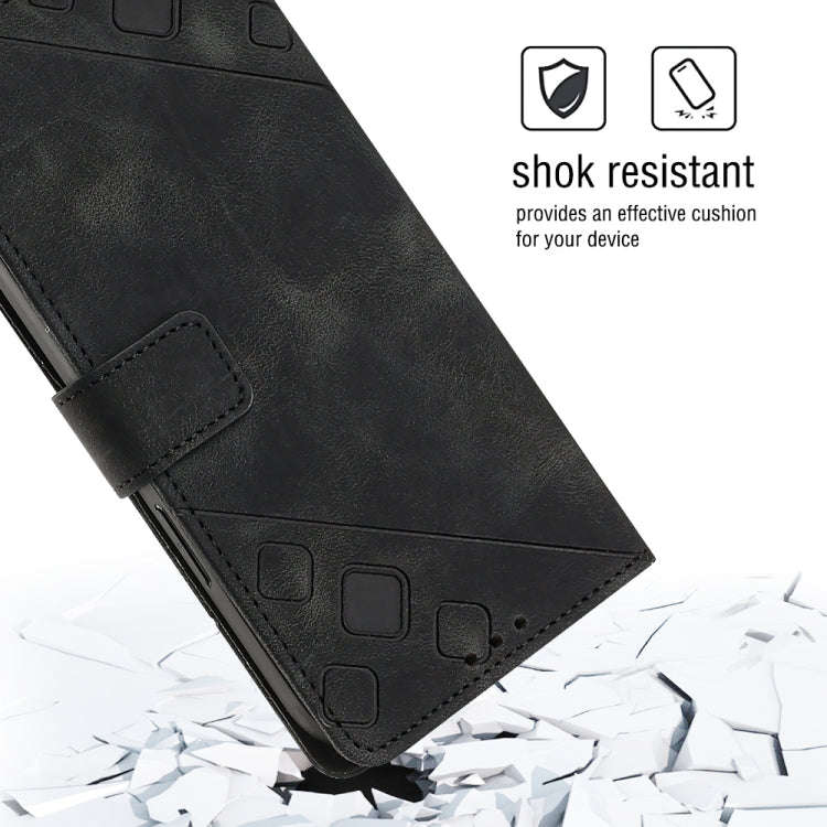 For Huawei P30 lite Skin-feel Embossed Leather Phone Case(Black)