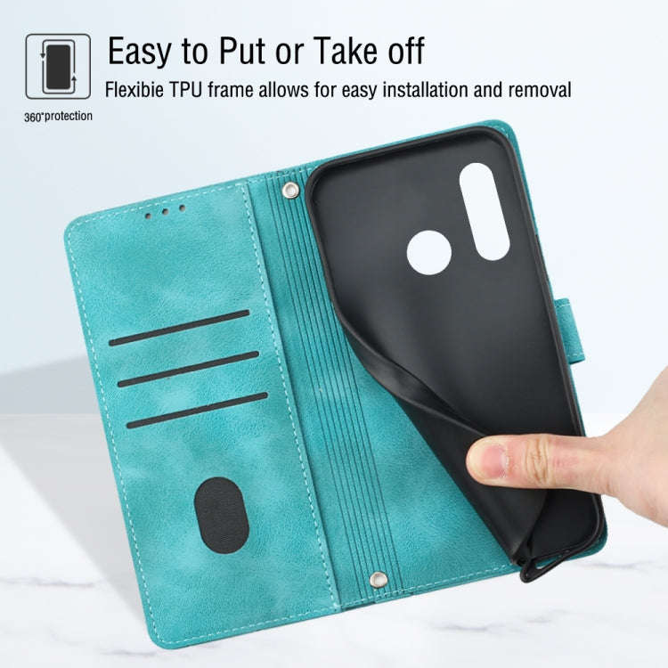 For Huawei P30 lite Skin-feel Embossed Leather Phone Case(Green)