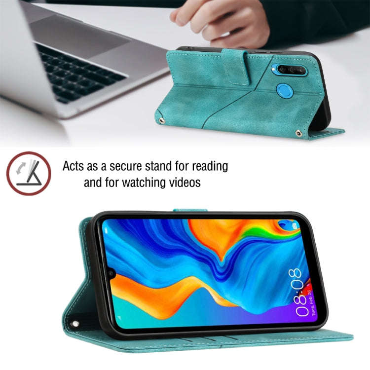 For Huawei P30 lite Skin-feel Embossed Leather Phone Case(Green)