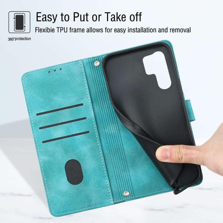 For Huawei P30 Pro Skin-feel Embossed Leather Phone Case(Green)