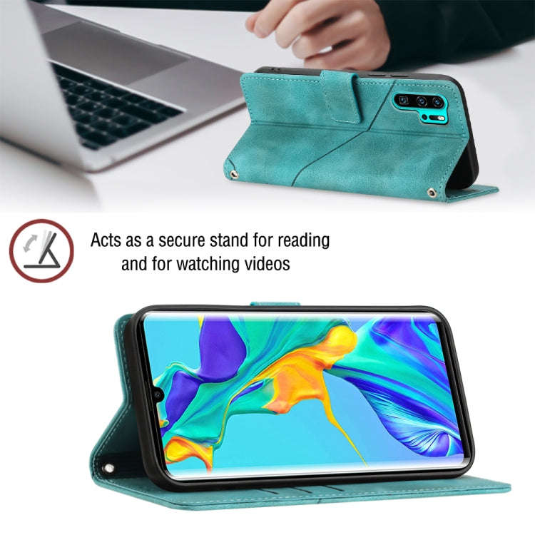 For Huawei P30 Pro Skin-feel Embossed Leather Phone Case(Green)