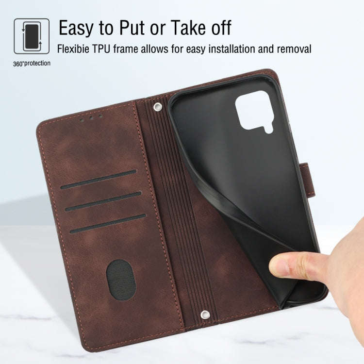 For Huawei P40 lite/nova 6 SE / nova 7i Skin-feel Embossed Leather Phone Case(Brown)