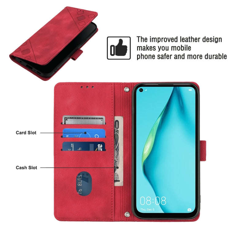 For Huawei P40 lite/nova 6 SE / nova 7i Skin-feel Embossed Leather Phone Case(Red)
