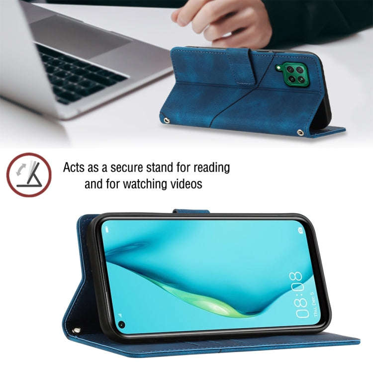 For Huawei P40 lite/nova 6 SE / nova 7i Skin-feel Embossed Leather Phone Case(Blue)