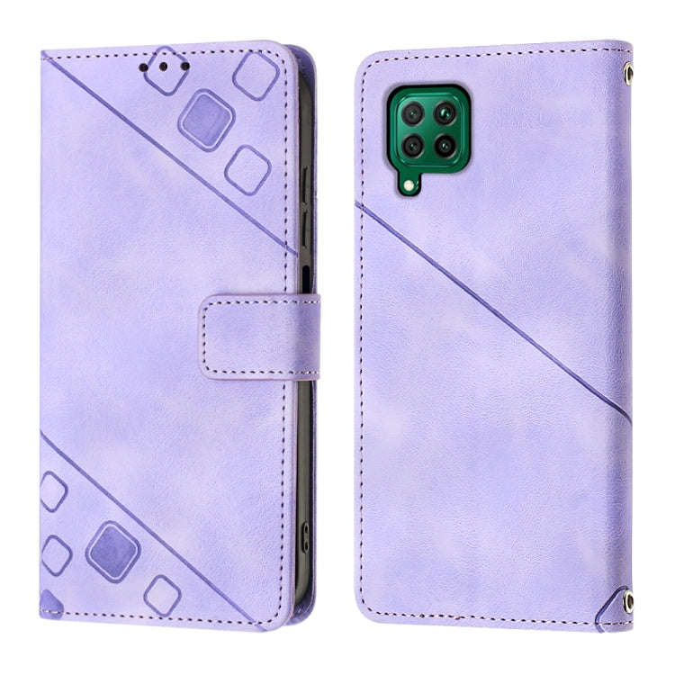 For Huawei P40 lite/nova 6 SE / nova 7i Skin-feel Embossed Leather Phone Case(Light Purple)