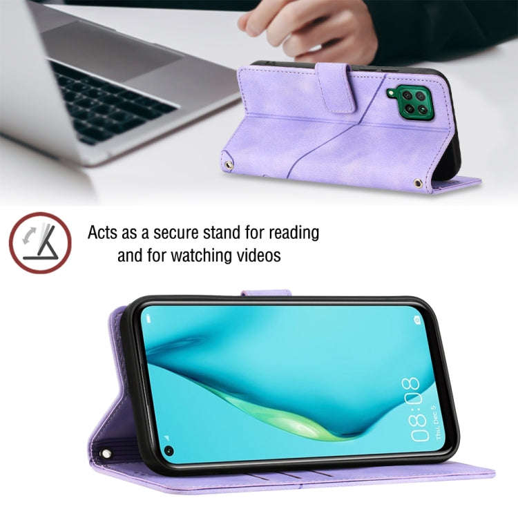 For Huawei P40 lite/nova 6 SE / nova 7i Skin-feel Embossed Leather Phone Case(Light Purple)