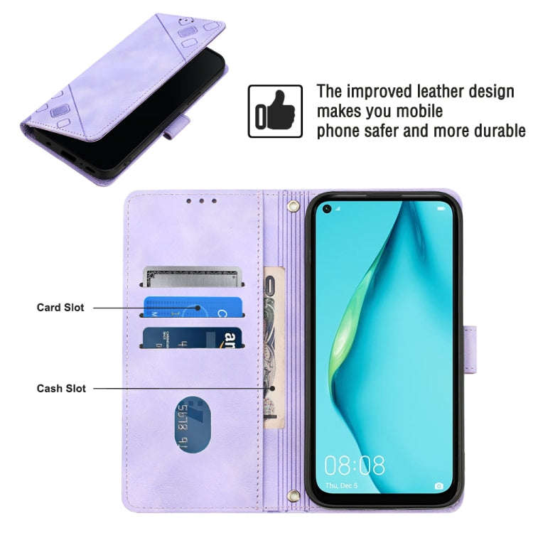For Huawei P40 lite/nova 6 SE / nova 7i Skin-feel Embossed Leather Phone Case(Light Purple)
