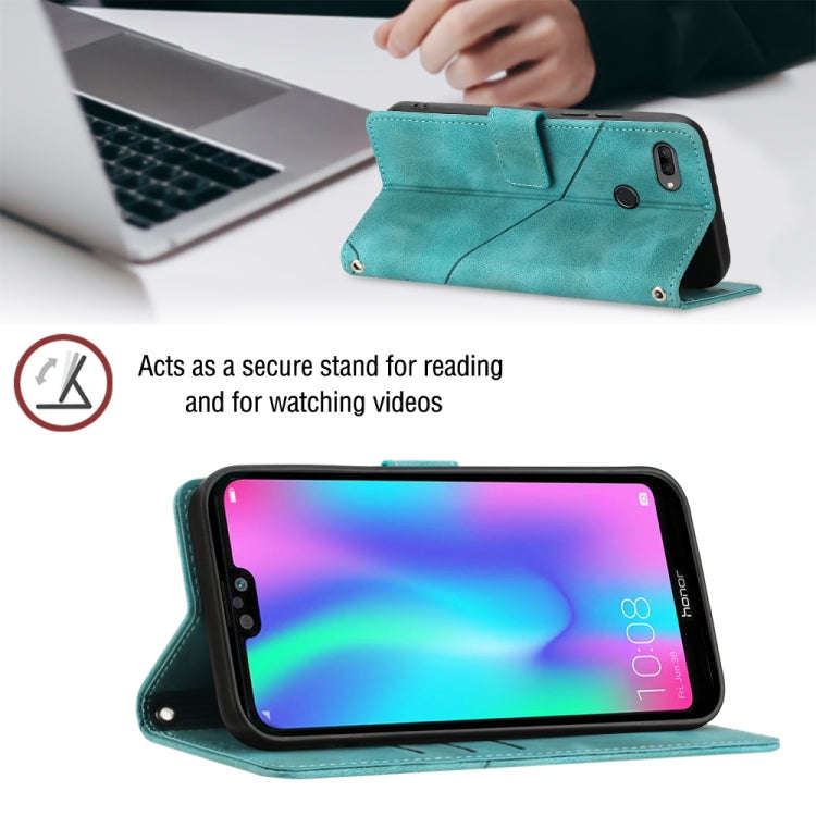 For Huawei Enjoy 7S/Honor 9 Lite/Honor 9i Skin-feel Embossed Leather Phone Case(Green)