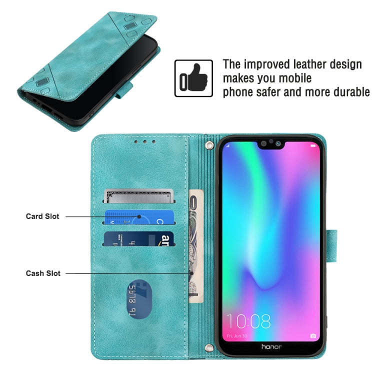 For Huawei Enjoy 7S/Honor 9 Lite/Honor 9i Skin-feel Embossed Leather Phone Case(Green)