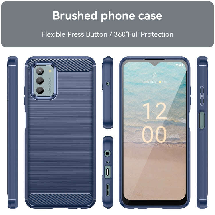 For Nokia G22 Brushed Texture Carbon Fiber TPU Phone Case(Blue)
