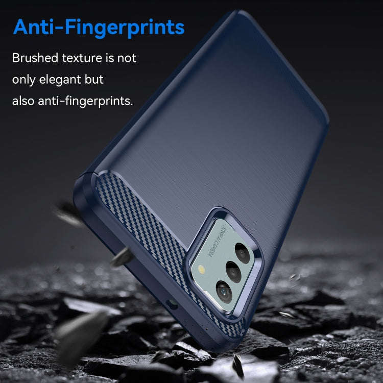 For Nokia G22 Brushed Texture Carbon Fiber TPU Phone Case(Blue)