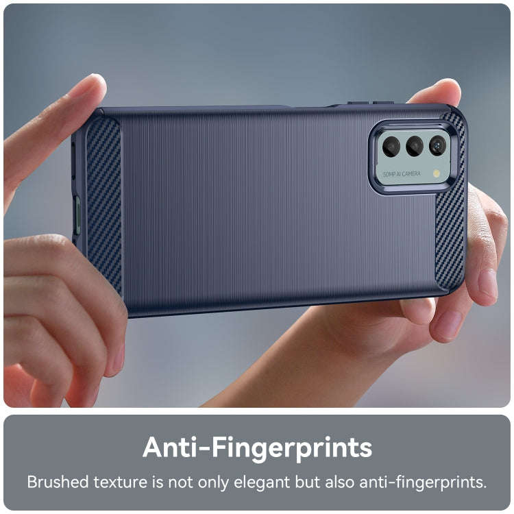 For Nokia G22 Brushed Texture Carbon Fiber TPU Phone Case(Blue)