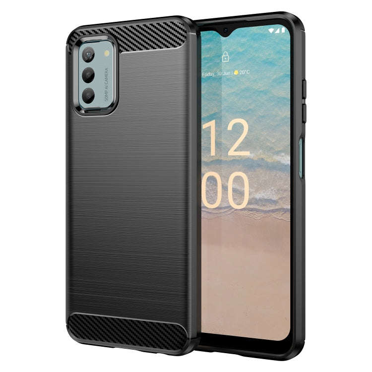 For Nokia G22 Brushed Texture Carbon Fiber TPU Phone Case(Black)