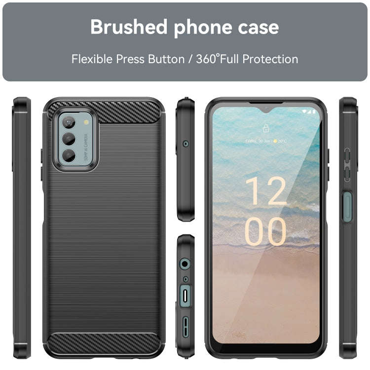 For Nokia G22 Brushed Texture Carbon Fiber TPU Phone Case(Black)