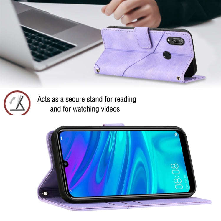 For Honor 10X Lite Skin-feel Embossed Leather Phone Case(Light Purple)