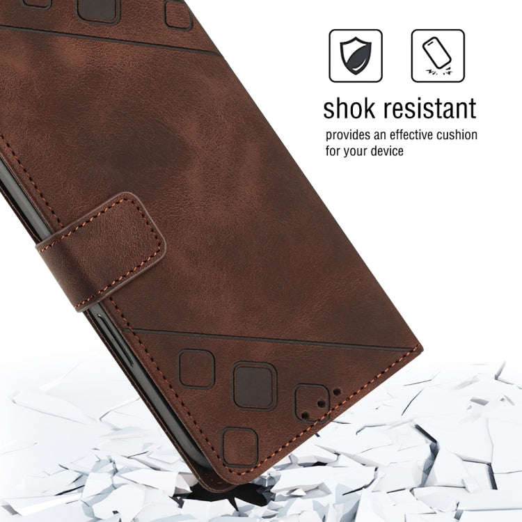 For Honor Magic4 Lite/X30/X9 4G/5G/X40 GT Skin-feel Embossed Leather Phone Case(Brown)