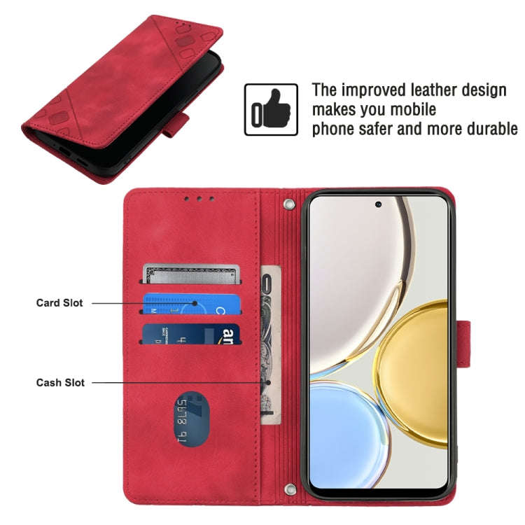 For Honor Magic4 Lite/X30/X9 4G/5G/X40 GT Skin-feel Embossed Leather Phone Case(Red)