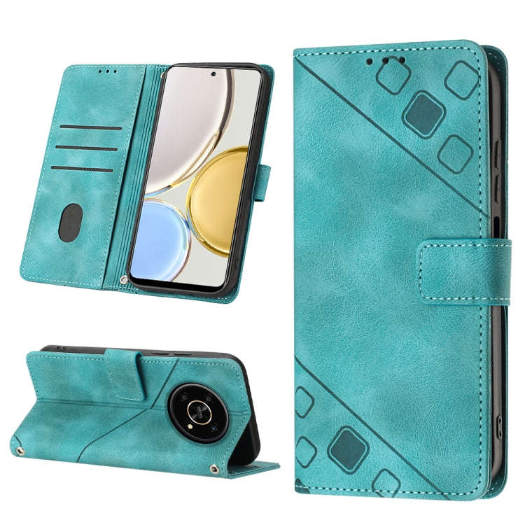 For Honor Magic4 Lite/X30/X9 4G/5G/X40 GT Skin-feel Embossed Leather Phone Case(Green)