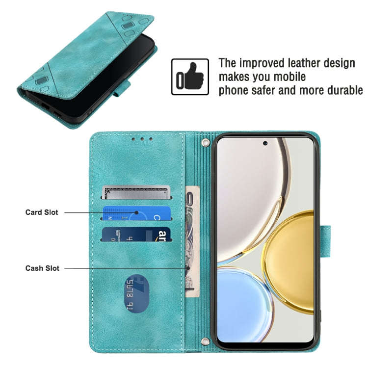 For Honor Magic4 Lite/X30/X9 4G/5G/X40 GT Skin-feel Embossed Leather Phone Case(Green)