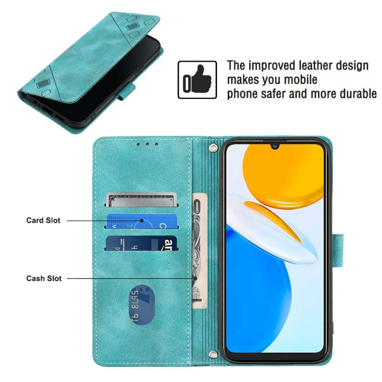 For Honor X7 4G/Play 30 Plus Skin-feel Embossed Leather Phone Case(Green)
