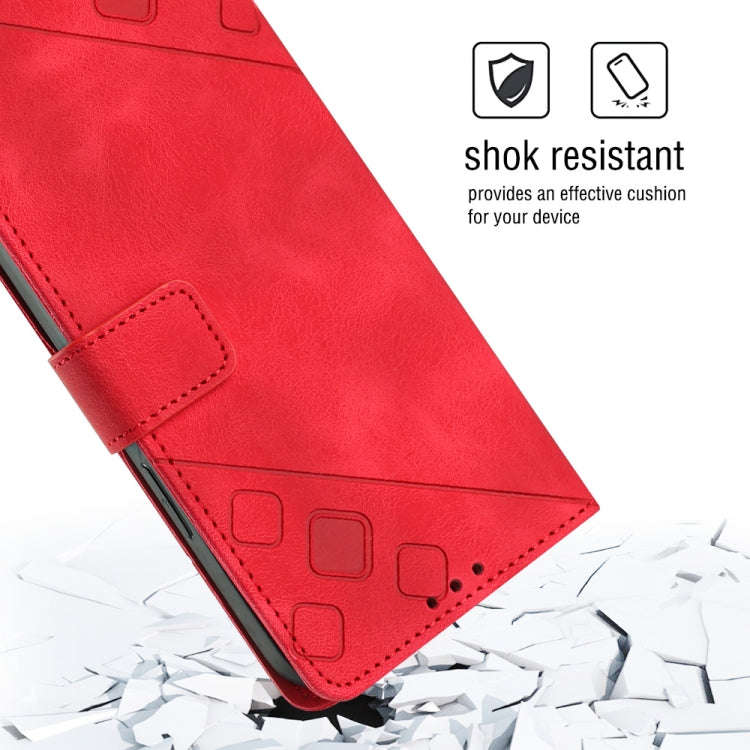 For Honor X9a 5G/Magic5 Lite Skin-feel Embossed Leather Phone Case(Red)
