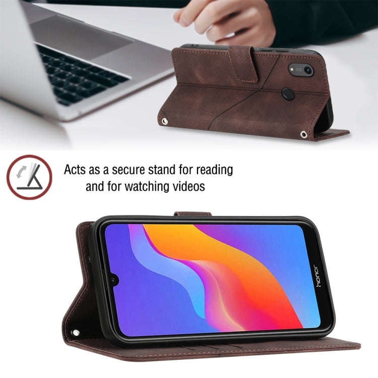 Skin-feel Embossed Leather Phone Case For Honor 8A/Y6 Pro 2019/Play 8A/8A Pro/8A 2020/8A Prime/Hu...