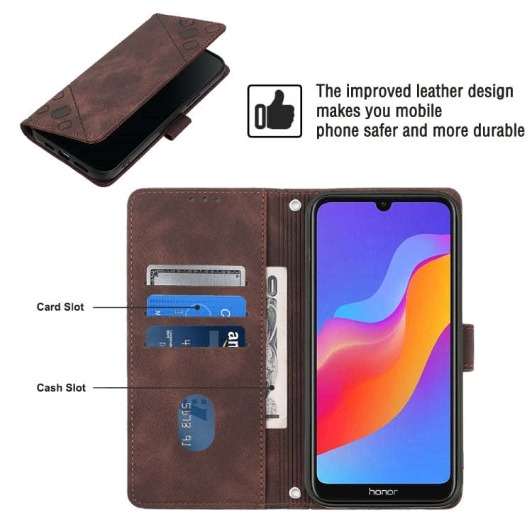 Skin-feel Embossed Leather Phone Case For Honor 8A/Y6 Pro 2019/Play 8A/8A Pro/8A 2020/8A Prime/Hu...