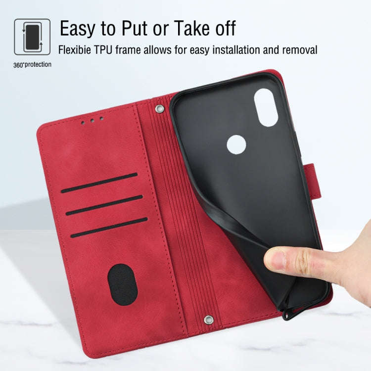 Skin-feel Embossed Leather Phone Case For Honor 8A/Y6 Pro 2019/Play 8A/8A Pro/8A 2020/8A Prime/Hu...