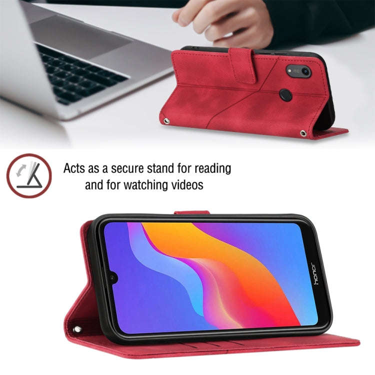 Skin-feel Embossed Leather Phone Case For Honor 8A/Y6 Pro 2019/Play 8A/8A Pro/8A 2020/8A Prime/Hu...